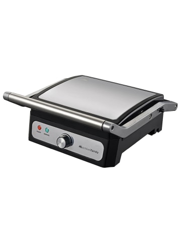 Melchioni Family IRIS Kontaktgrill mit abnehmbaren Keramikplatten 1800W in Silber
