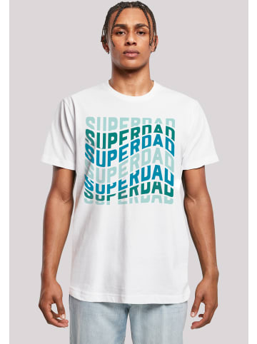 F4NT4STIC T-Shirt Super Dad Retro Trend Vatertags Design für Papas in weiß