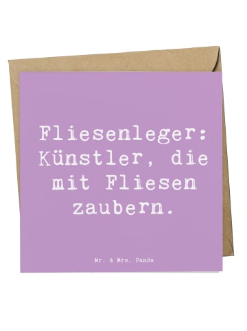 Mr. & Mrs. Panda Grußkarte Spruch Fliesenleger Künstler mit Spruch in Lavendeltraum
