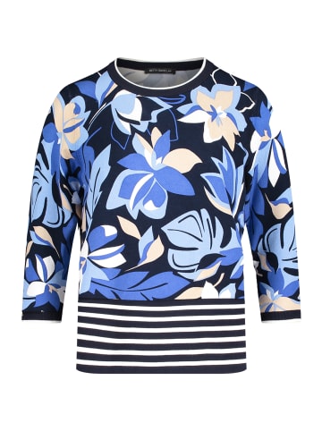 Betty Barclay Feinstrickpullover mit Blumenprint in Dunkelblau/Blau