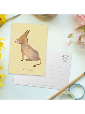 Mr. & Mrs. Panda einzelkarte Esel ohne Spruch in Gelb Pastell