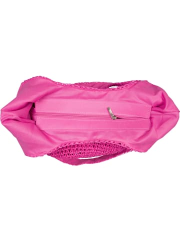 styleBREAKER Papierstroh Beuteltasche in Pink