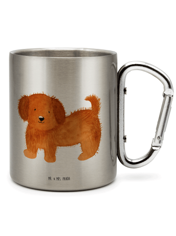 Mr. & Mrs. Panda Kaffeetasse Hund Flauschig ohne Spruch in Silber
