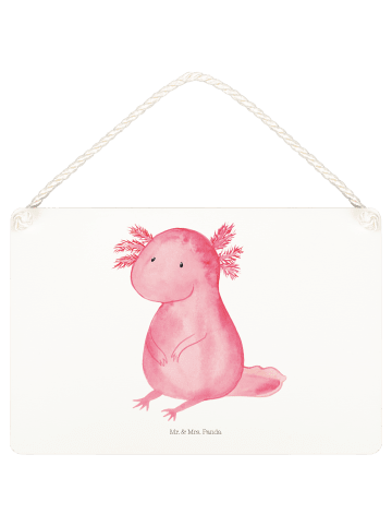 Mr. & Mrs. Panda Schild Axolotl Niedlich ohne Spruch in Weiß