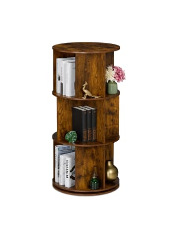 relaxdays Bücherregal in Braun - (H)104 x Ø 50 cm