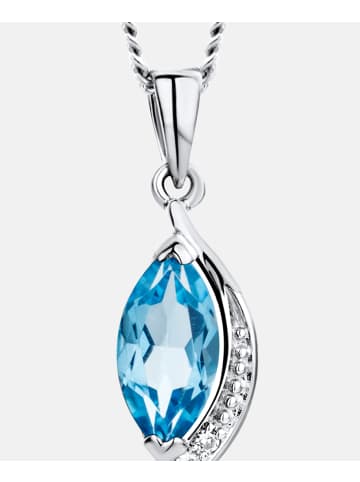Diamant L'éternel Halskette aus 375 Weißgold mit Diamant mit Topas