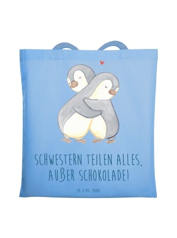 Mr. & Mrs. Panda Tragetasche Schwestern Liebe mit Spruch in Sky Blue