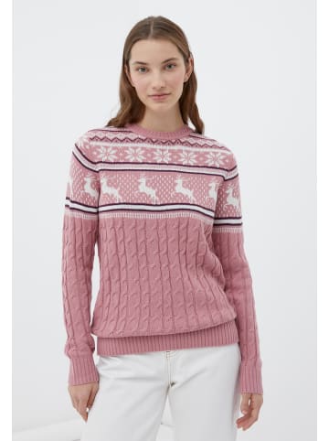 Finn Flare Weihnachtspullover Norweger in grey-pink