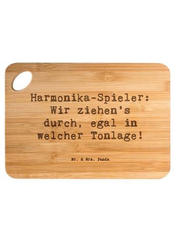 Mr. & Mrs. Panda Servierplatte Spruch Harmonika Spieler mit Spruch in Braun