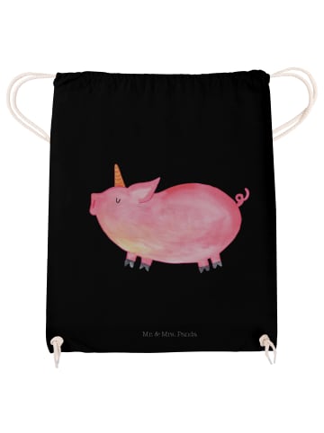 Mr. & Mrs. Panda Beutel Rucksack Einhorn Schwein ohne Spruch in Schwarz