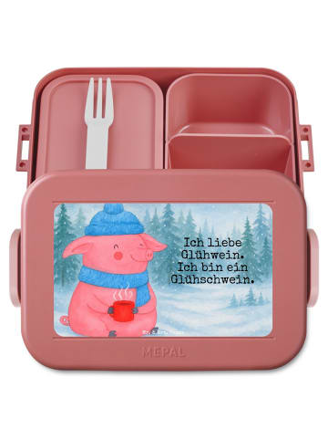 Mr. & Mrs. Panda Brotdose Schwein Glühwein Design mit Spruch in Rot Pastell