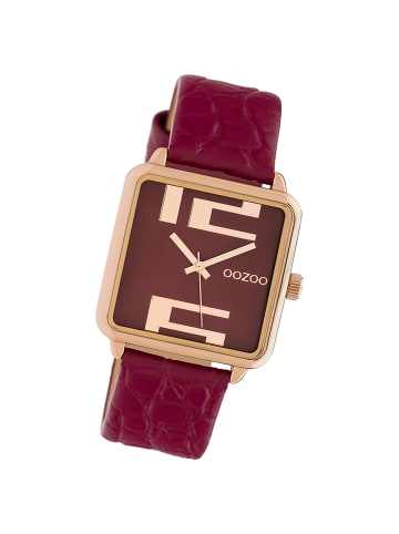 Oozoo Analog-Armbanduhr Oozoo Timepieces rot extra groß (ca. 30x30mm)