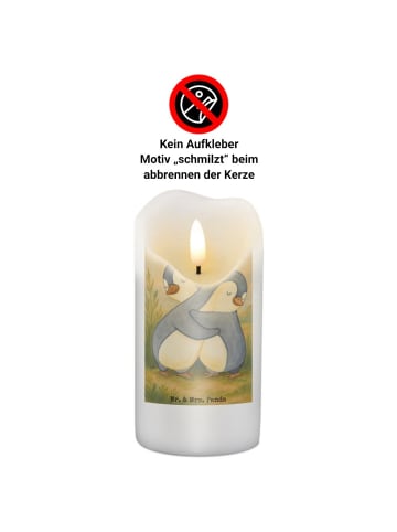 Mr. & Mrs. Panda Weihnachtskerze Pinguine Kuscheln Design ohne S... in Weiß