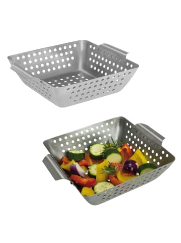 bremermann 2-er-Set Grillkorb (27 x 7 x 21,5 cm) in Edelstahl