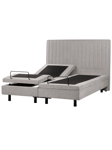 Beliani Doppelbett CASTELLAN in Grau - (W) 160 x (H) 120 x (L) 216 cm