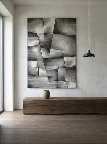 KADIMA DESIGN Kurzflorteppich Patchwork pflegeleicht Wohnzimmer Schlafzimmer Flur in Anthrazit