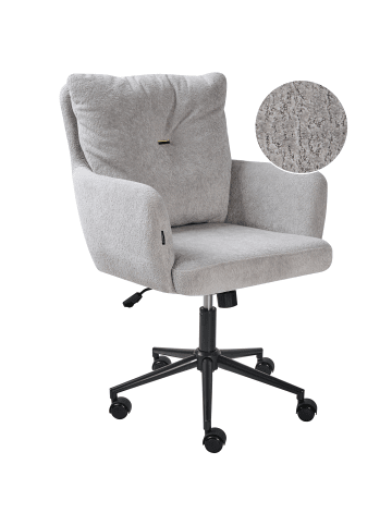 Beliani Bürostuhl ALPINE in Grau/Schwarz - (W) 61 x (H) 90 x (L) 71 cm