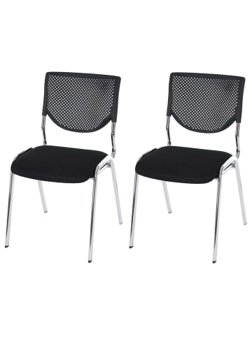 MCW 2er-Set Besucherstuhl stapelbar, Sitz schwarz, Füße chrom