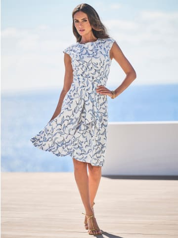 Heine Jersey-Kleid in ecru-eisblau-bedruckt