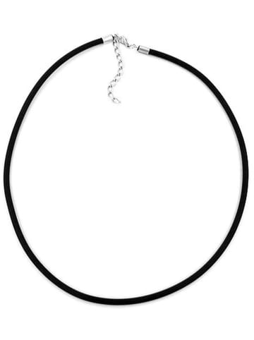 Gallay Kette 4mm Vollgummikette Naturkautschuk Verschluss silberfarbig 60cm in schwarz