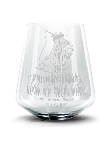 Mr. & Mrs. Panda Trinkglas Stinktier Sitzen mit Spruch in Transparent