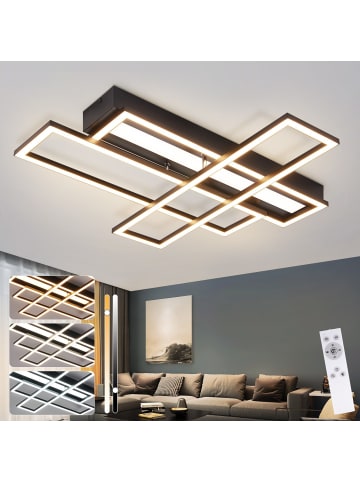 ZMH LED Deckenleuchte in Schwarz Dimmbar 3-flammige rechteckig Küchenlampe 54W