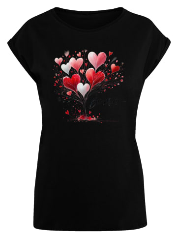 F4NT4STIC Extended Shoulder T-Shirt Herzbaum Be Mine! in schwarz