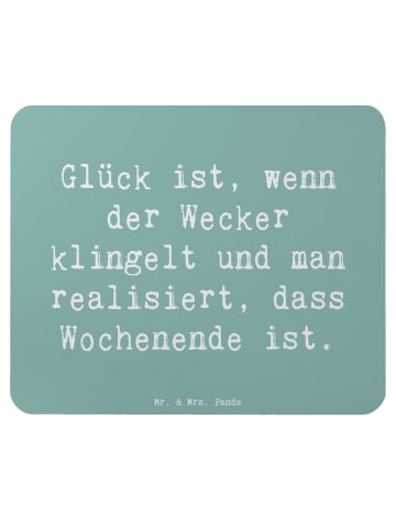Mr. & Mrs. Panda Mousepad Spruch Glück am Wochenende mit Spruch in Meeresbrise