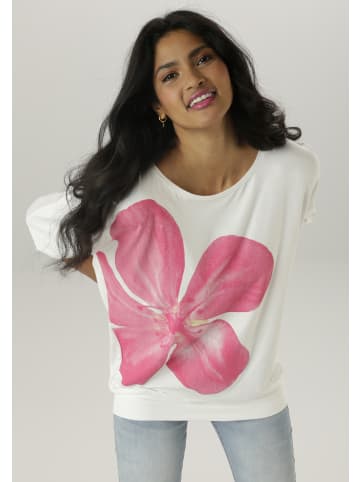 Aniston SELECTED Fledermausshirt in weiß-pink-rosa-gelb