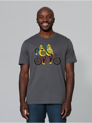 wat? Apparel T-Shirt Avocado Fahrrad in Grau
