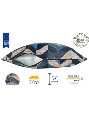 JACK Outdoor Dekokissen Motiv 30x50cm inkl. XXL Füllung in Linear Petrol