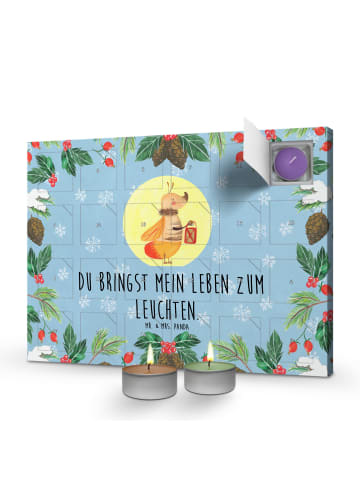 Mr. & Mrs. Panda Duftkerzen Adventskalender Glühwürmchen mit Spruch in Eisblau
