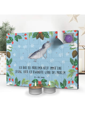 Mr. & Mrs. Panda duft adventskalender Axolotl Schwimmen mit Spruch in Eisblau