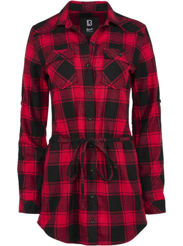 Brandit Minikleid "Women Lucy Longshirt Long Sleeve" in Rot