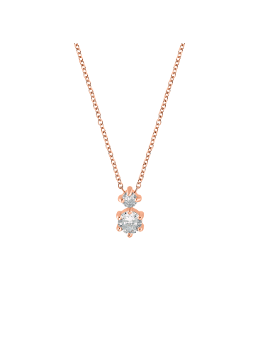 Steel_Art Halskette Damen mit Stein Iva silberfarben poliert in rosegoldfarben