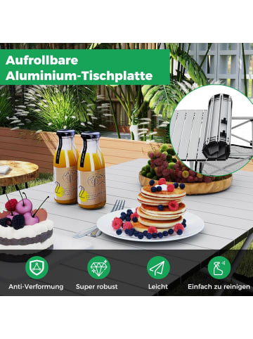 COSTWAY Campingtisch klappbar 119x55cm in Silber