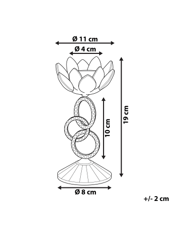 Beliani Kerzenständer OVIEDO in Silber - (W) 11 x (H) 19 x (L) 11 cm
