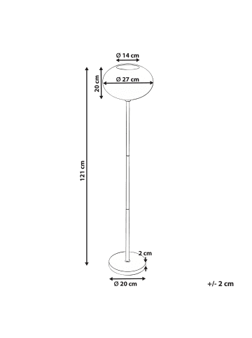 Beliani Stehlampe für den Außenbereich LUMBE in Weiß/Schwarz