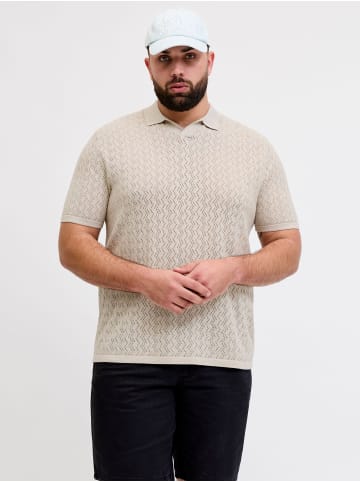 JACK & JONES PLUS Gestricktes Polo in Feather Gray