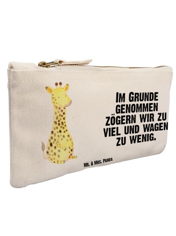 Mr. & Mrs. Panda Kulturbeutel Giraffe Zufrieden mit Spruch in Weiß