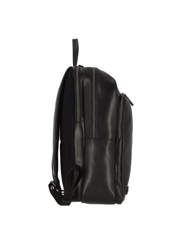 Plevier Rock Opal Rucksack Leder 43 cm Laptopfach in schwarz