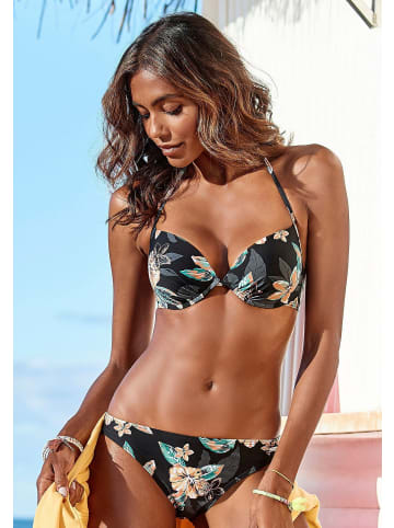 Venice Beach Push-Up-Bikini-Top in schwarz-bedruckt