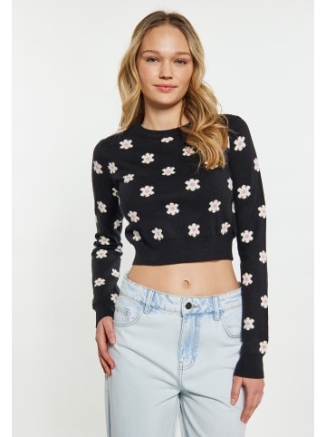 myMo Damen Pullover in SCHWARZ CREME LILA