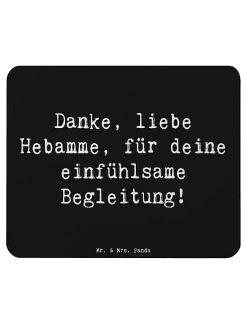 Mr. & Mrs. Panda Mauspad Spruch Liebe Hebamme mit Spruch in Schwarz