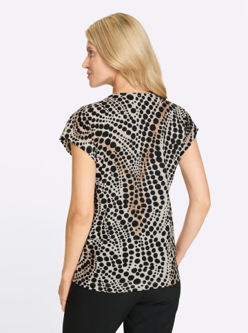 Sieh an! Kurzarmshirt in elfenbein-schwarz-bedruckt