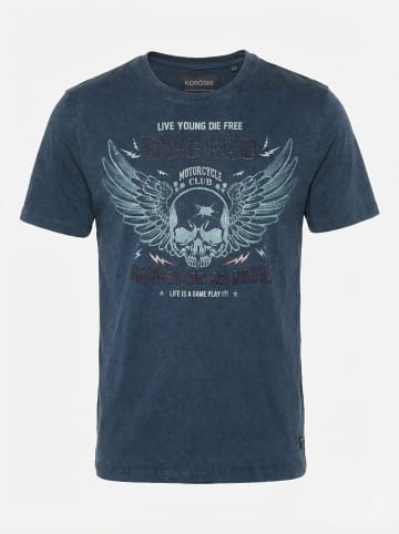 KOROSHI Kurzarm-t-shirt. in blau