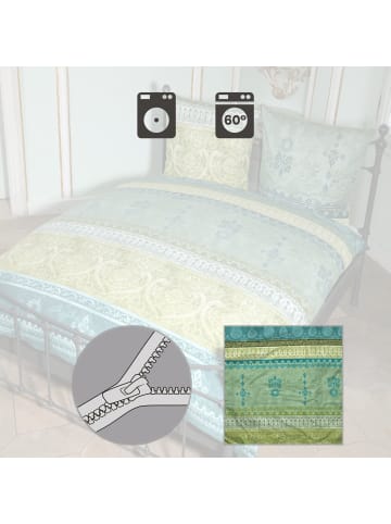 Casatex Biber Bettwäsche in grün-türkis