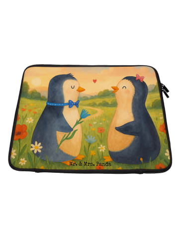 Mr. & Mrs. Panda Laptop Tasche Pinguin Pärchen Design ohne Spruch in Weiß