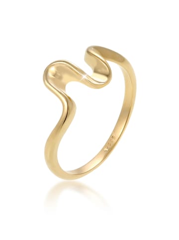 Elli Ring 925 Sterling Silber Wellen in Gold