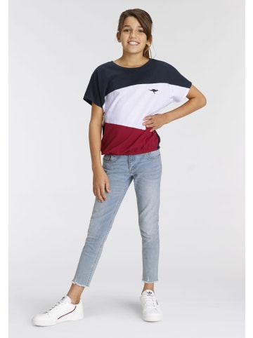 Kangaroos Fledermausshirt in weiß marine rot